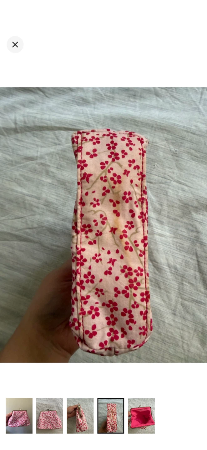 L'Occitane Pink Floral Cosmetic Pouch - photo 4