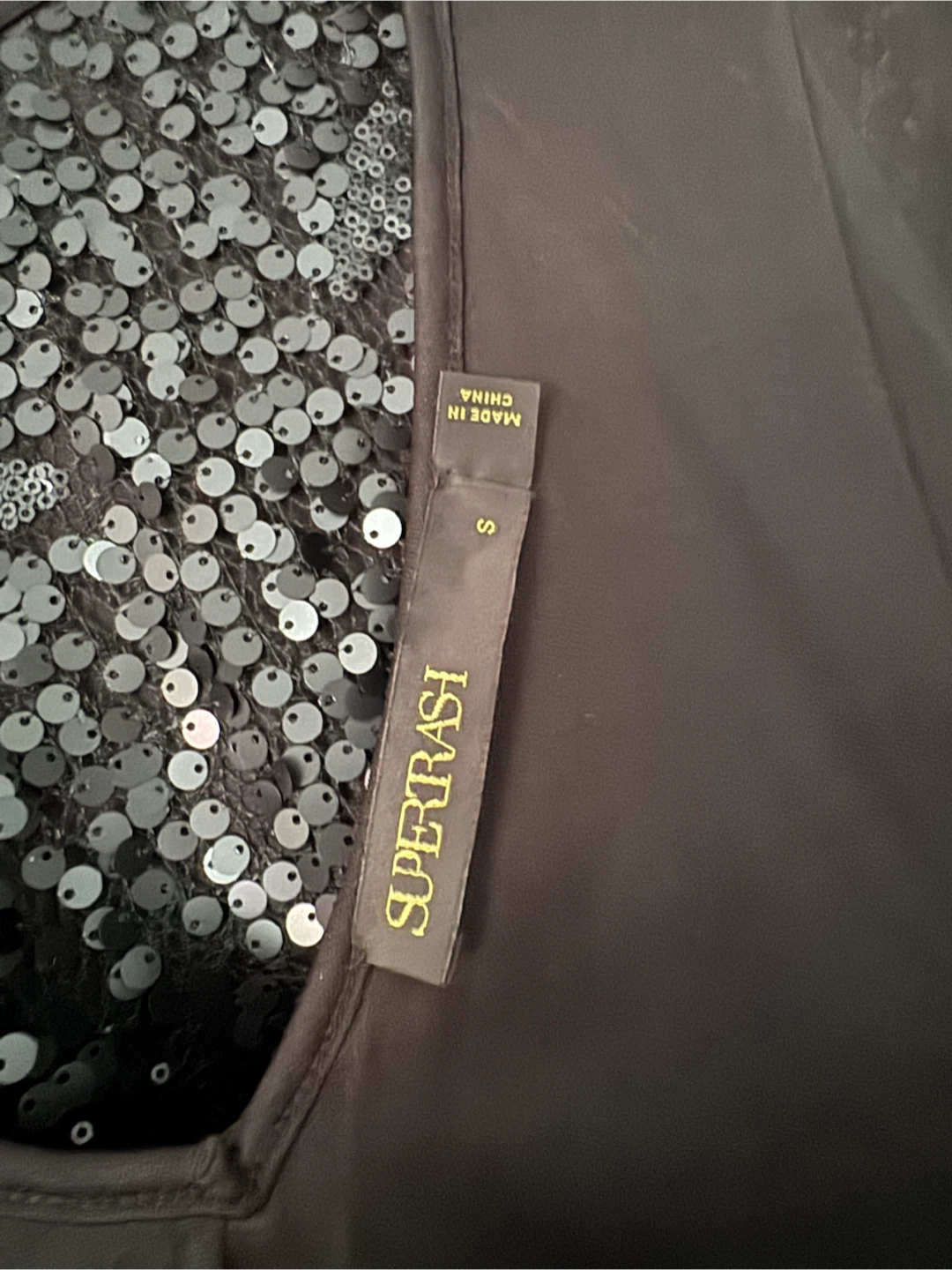 Supertrash Black Sequin Dress Size S - photo 3