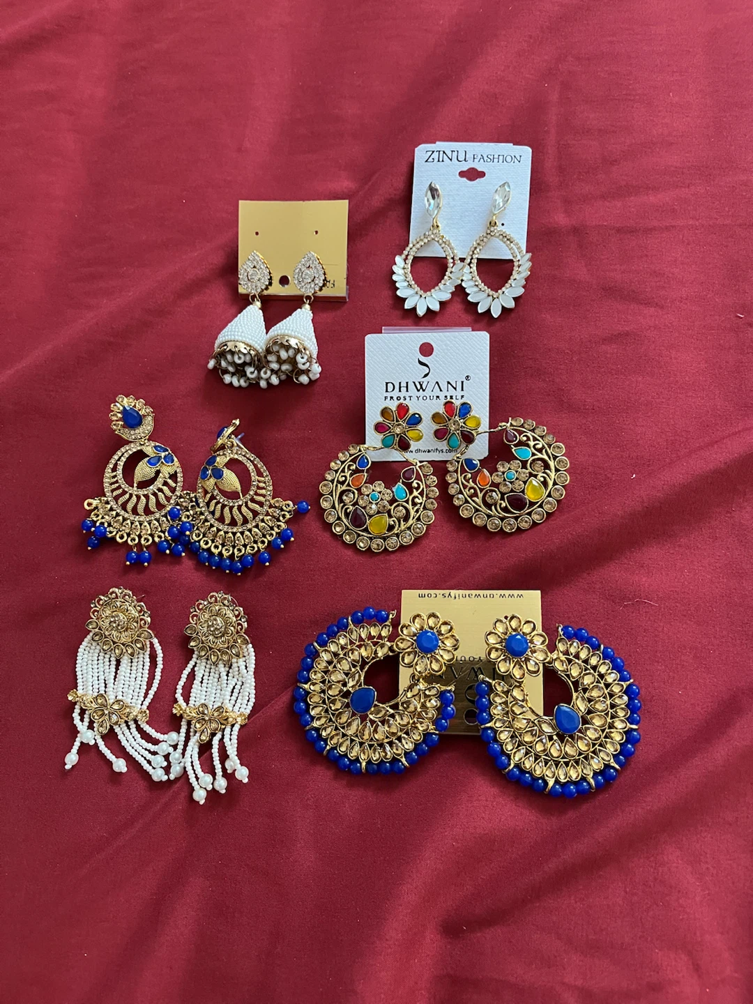 Gold Jhumka Earrings with Yellow and Grey Beads