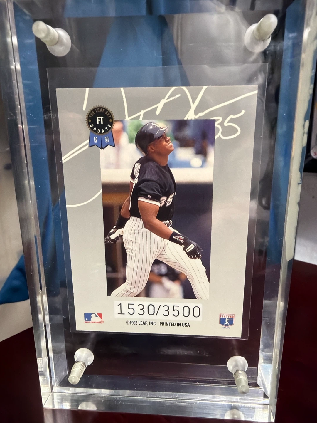 1993 Leaf Frank Thomas Baseball Card 1530/3500 - photo 2
