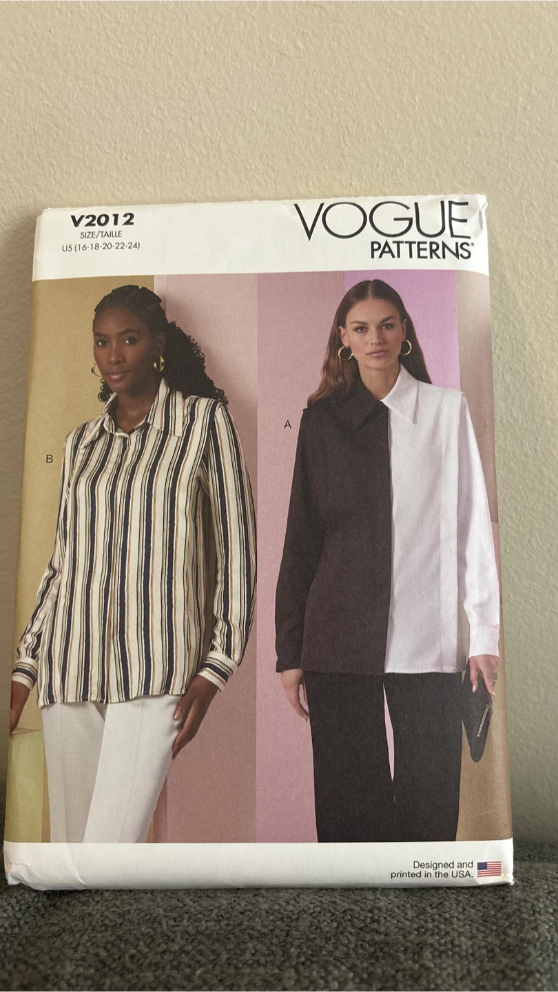 Vogue Shirt Sewing Pattern Sizes 18-24 - photo 2