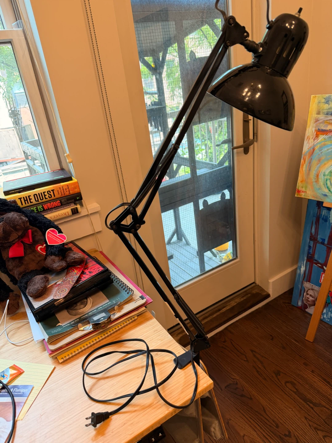 Black Swing Arm Desk Lamp