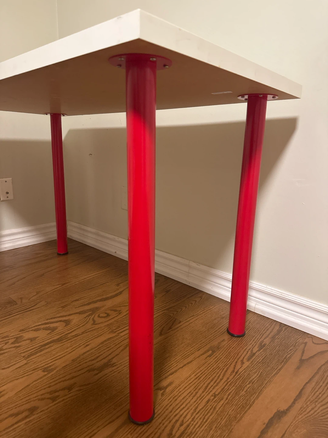 IKEA White Desk with Red Legs - photo 2