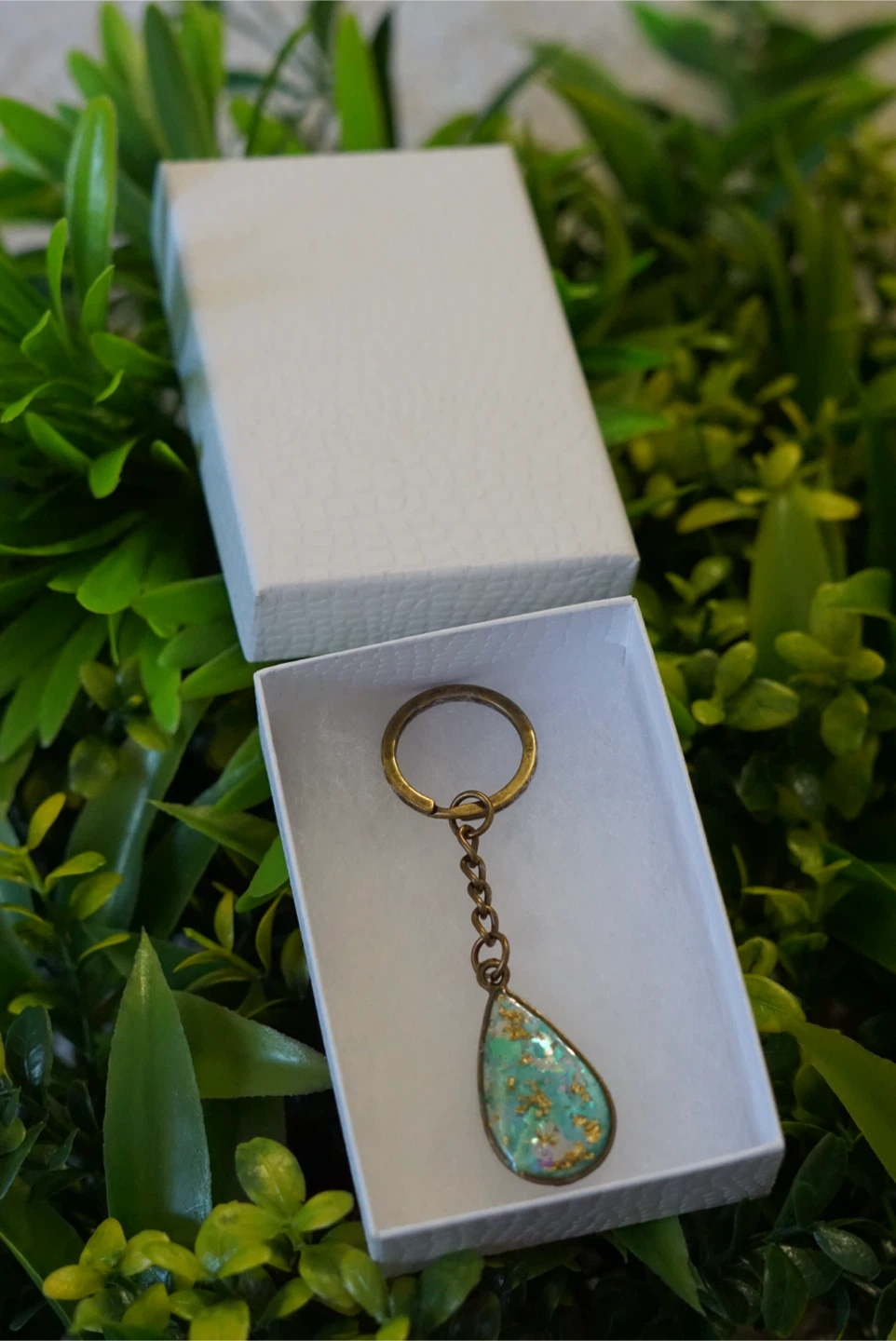 Teardrop Resin Keychain