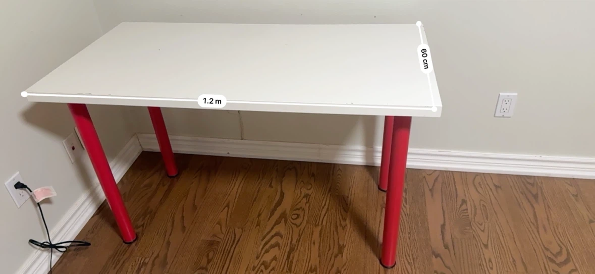 IKEA White Desk with Red Legs - photo 4