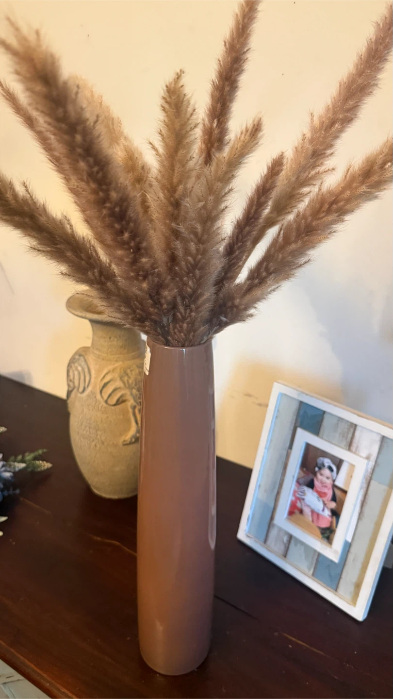 Brown Ceramic Tall Vase set