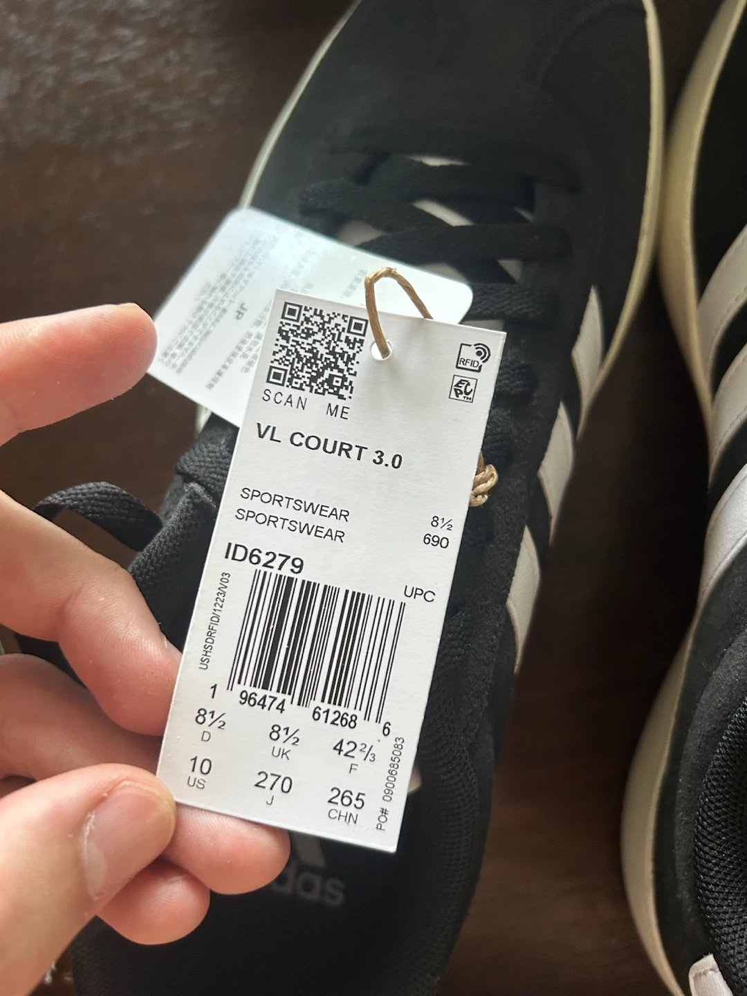 Adidas VL Court 3.0 Shoes - Black/White - photo 5