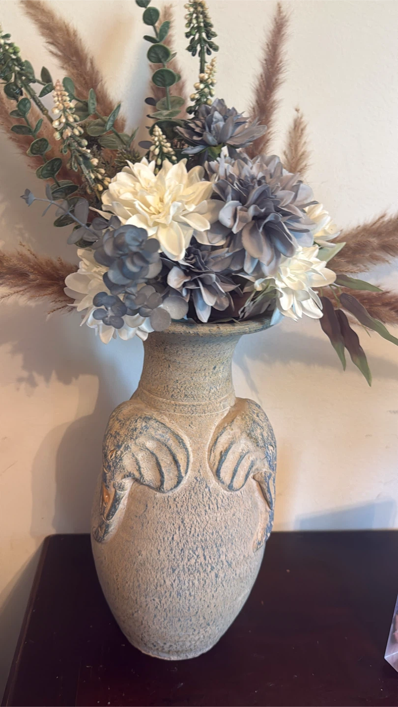 Decorative Vase with Faux Floral Arrangement check more pictures