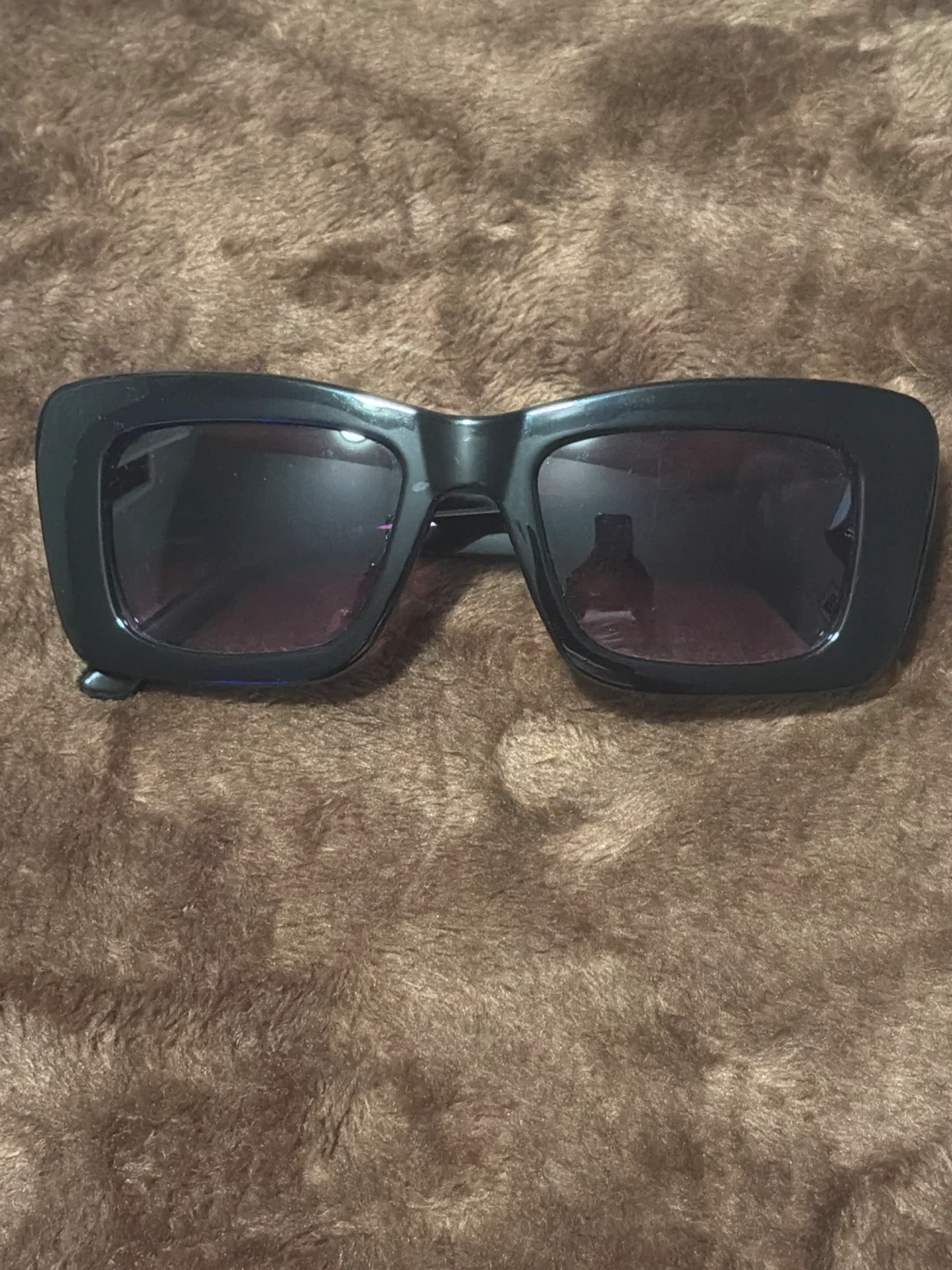 Black Chunky Rectangular Sunglasses