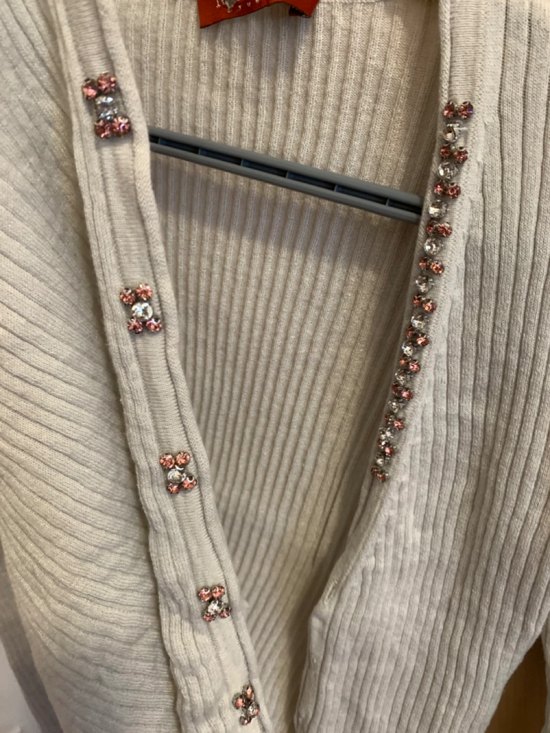 Size S MaxMara Jewel Button Ribbed Knit Long Sleeve Cardigan - photo 4