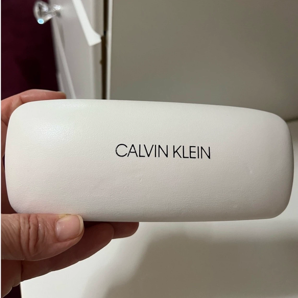 Calvin Klein White Hard Shell Glasses Case