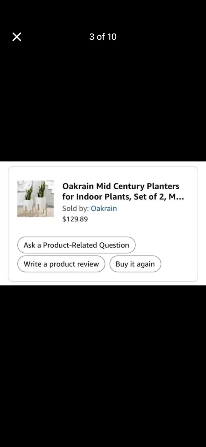 NEW Modern Mid Century Planter with Stand – White & Gold - photo 4