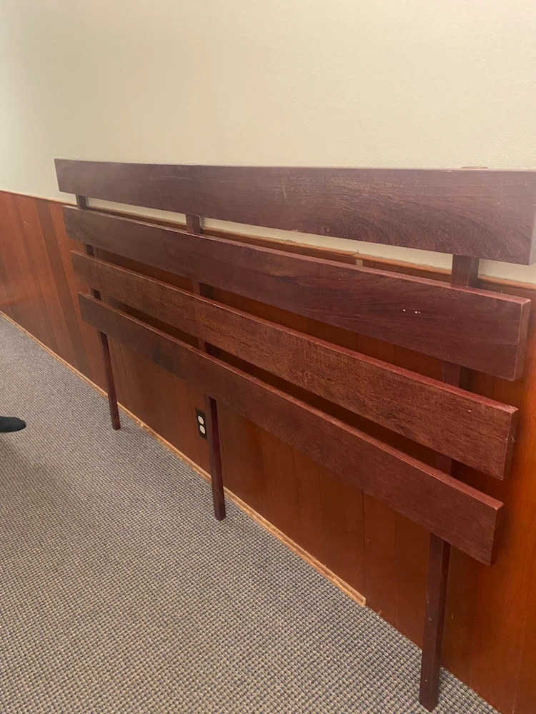 Purpleheart handmade slat Q size headboard