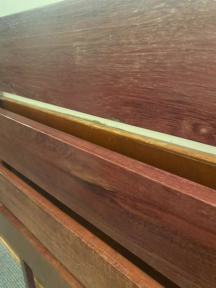 Purpleheart handmade slat Q size headboard - photo 2