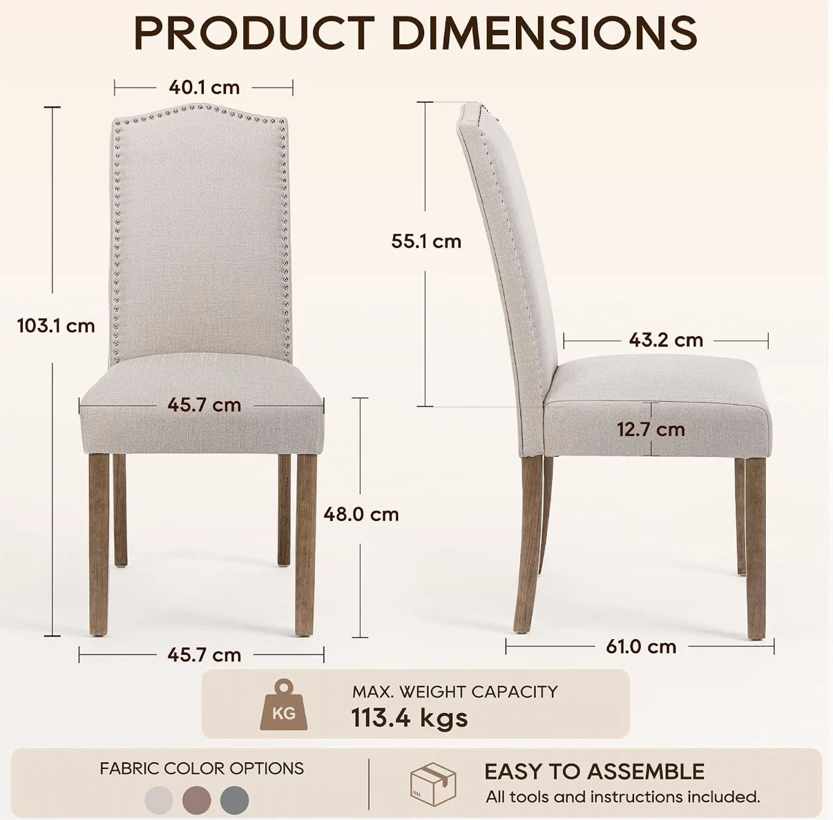 Upholstered Dining Chairs Set of 2 - photo 2