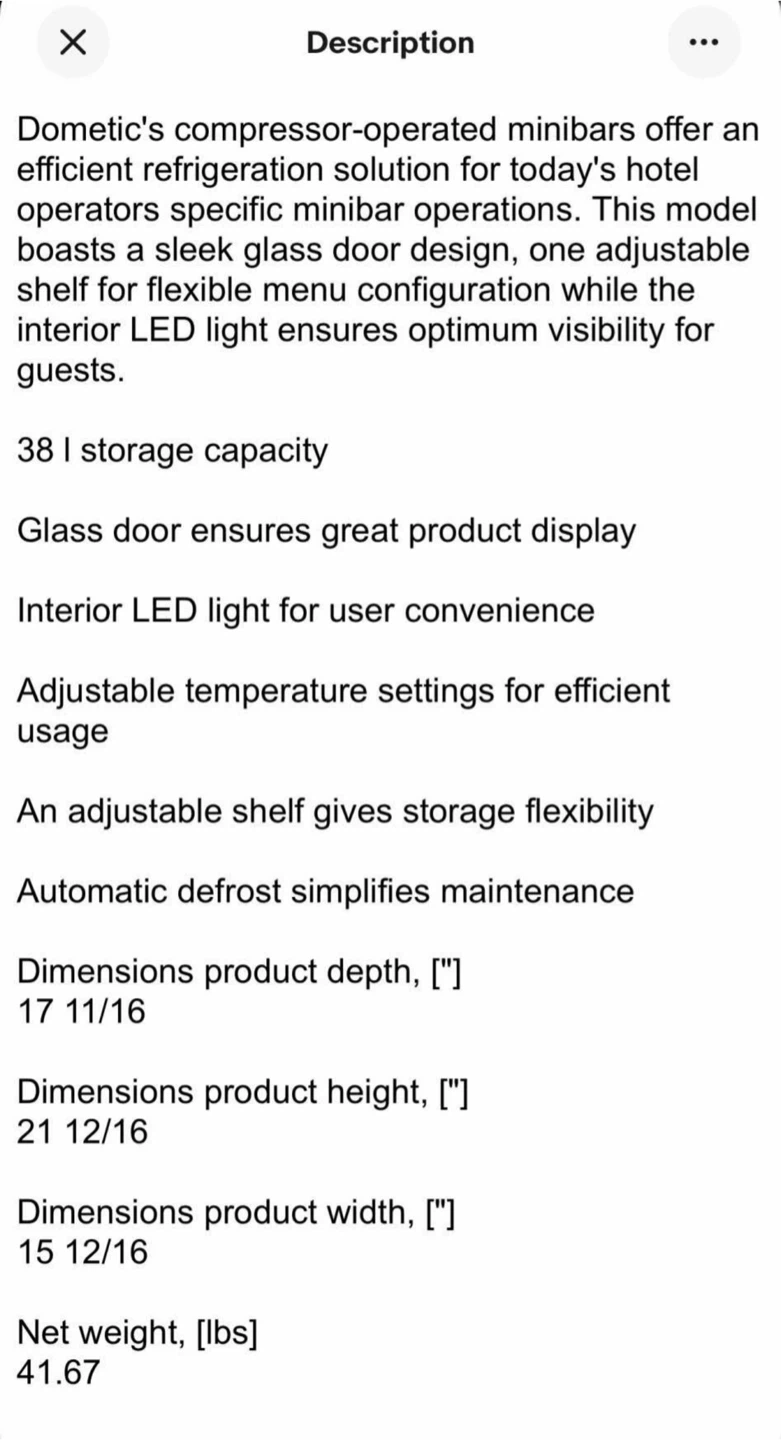Dometic CL440LGC MiniBar Glass Door Refrigerator - photo 3