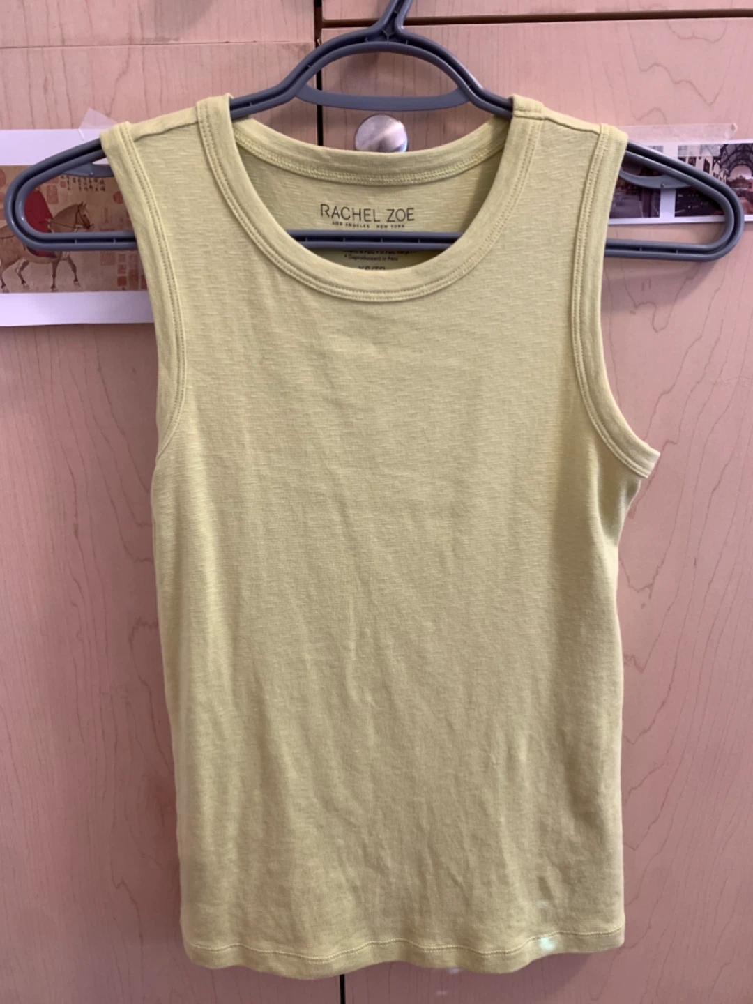 Size XS Rachel Zoe Lime Green Slub Cotton Tank Top