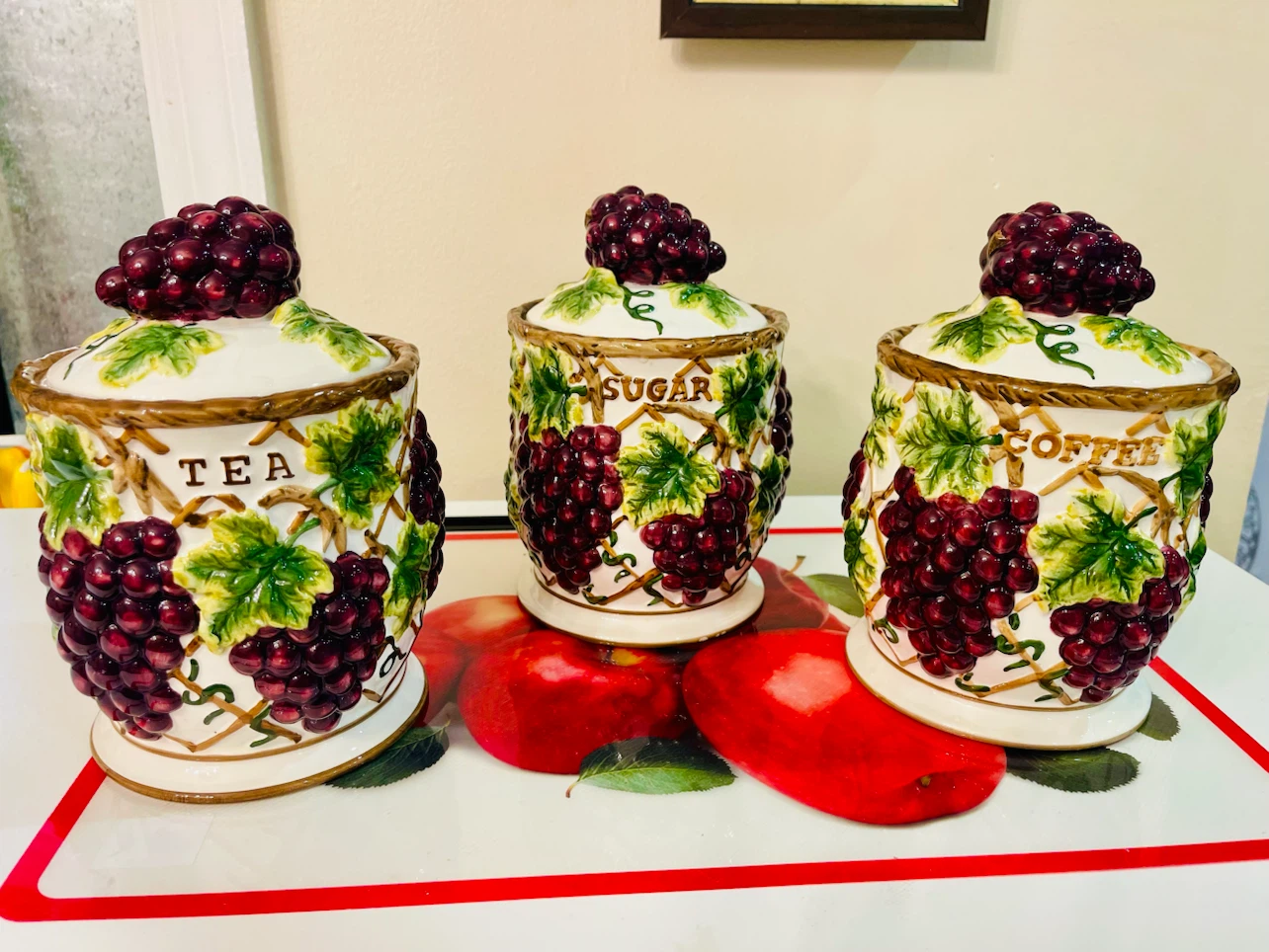 Vintage Grape Ceramic Canister Set