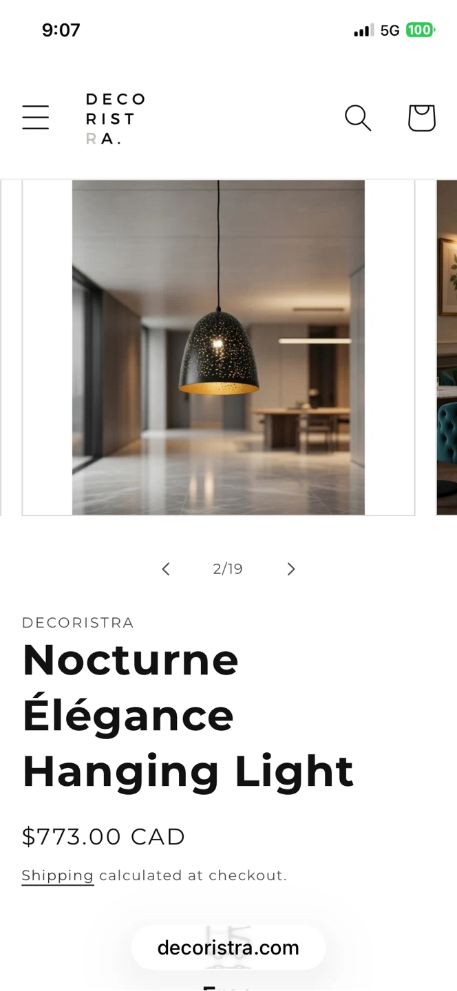 Decoristra "Nocturne Elegance" Hanging Light - photo 2