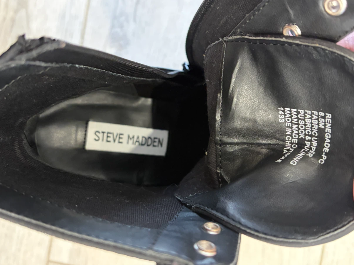 Steve Madden Renegade-PC Black Heeled Boots Size 8.5M