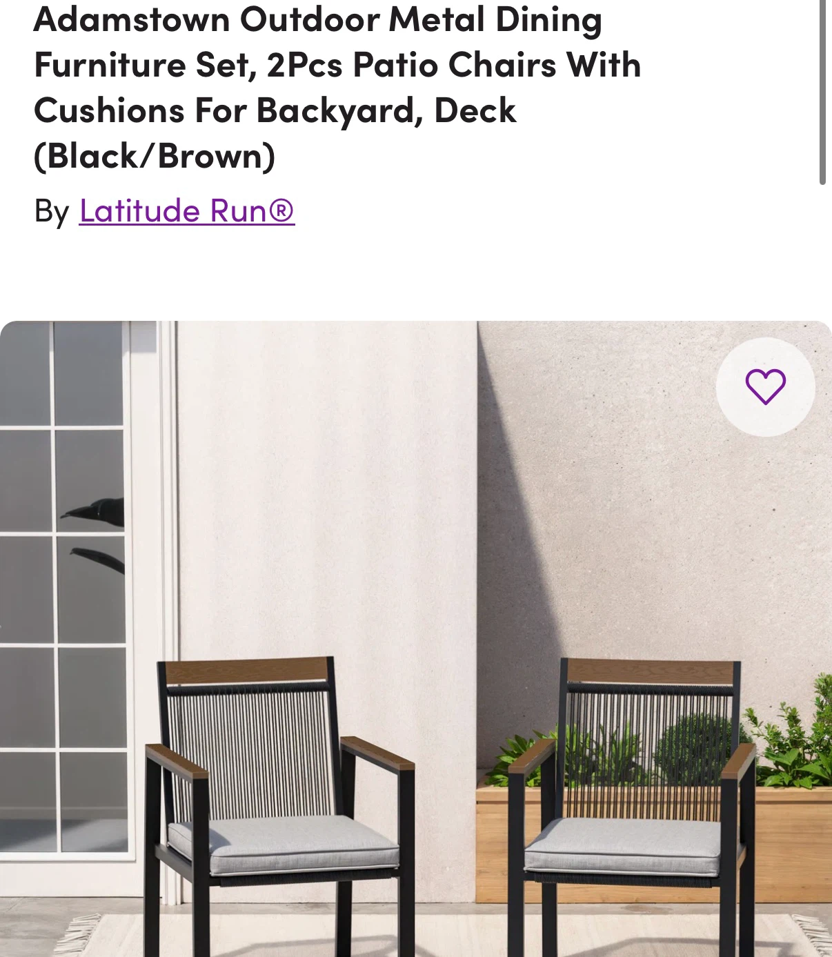 2Pc Outdoor Patio Dining Chair - photo 2
