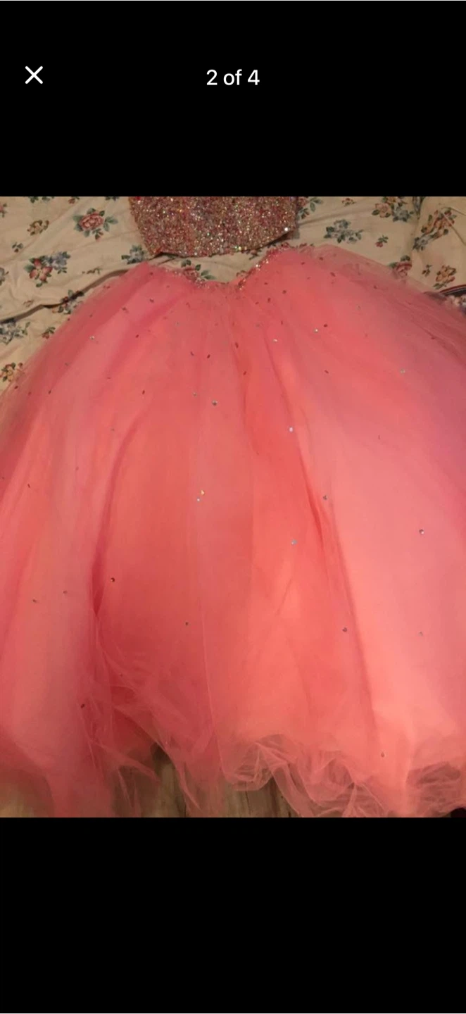 Pink Beaded Two-Piece Prom Dress - photo 3