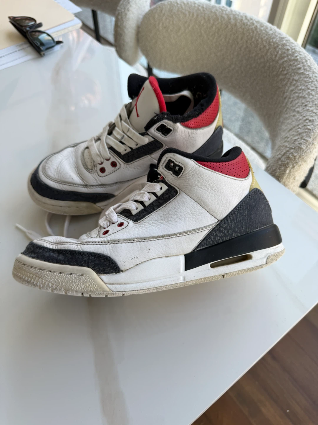 Air Jordan 3 Retro SE “Fire Red Denim” Size 5.5Y Kids — Used