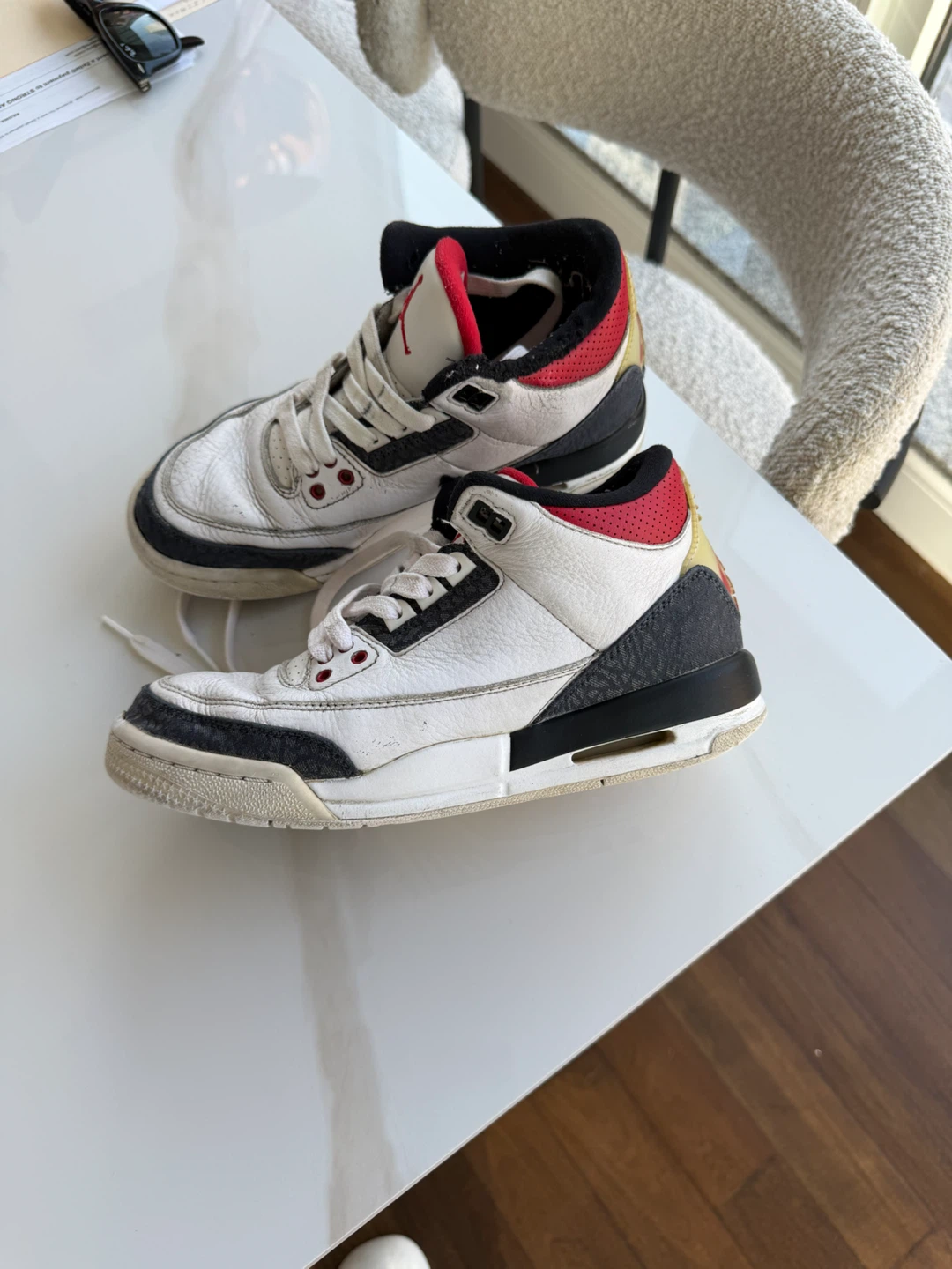 Air Jordan 3 Retro SE “Fire Red Denim” Size 5.5Y Kids — Used - photo 3