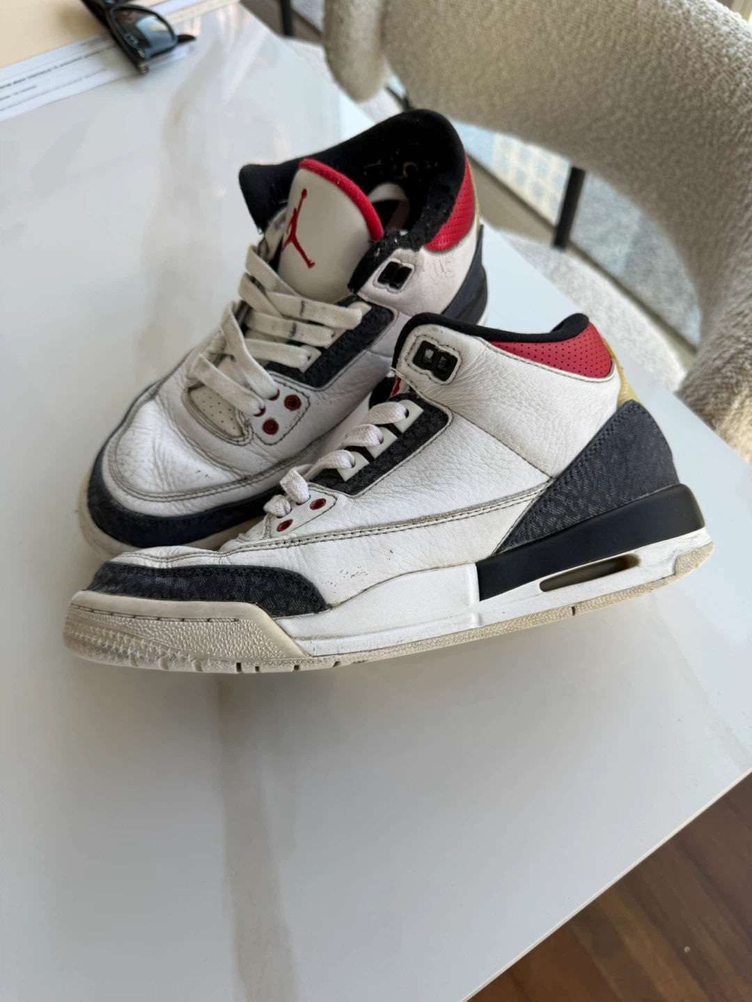 Air Jordan 3 Retro SE “Fire Red Denim” Size 5.5Y Kids — Used - photo 5