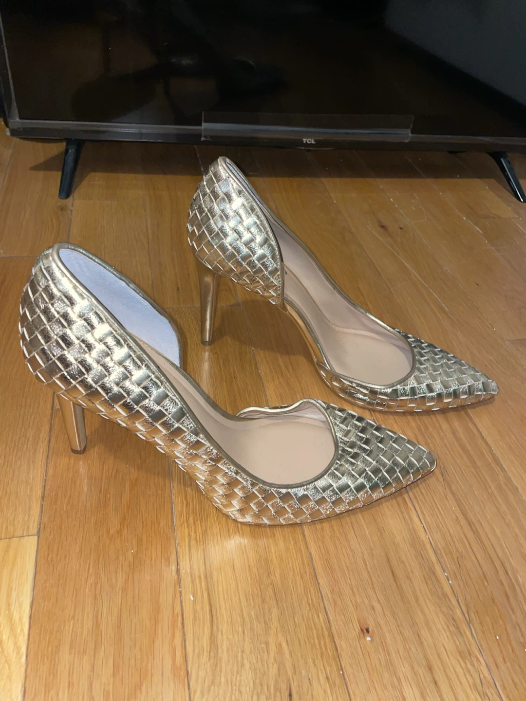 INC Gold Woven Heels - photo 2