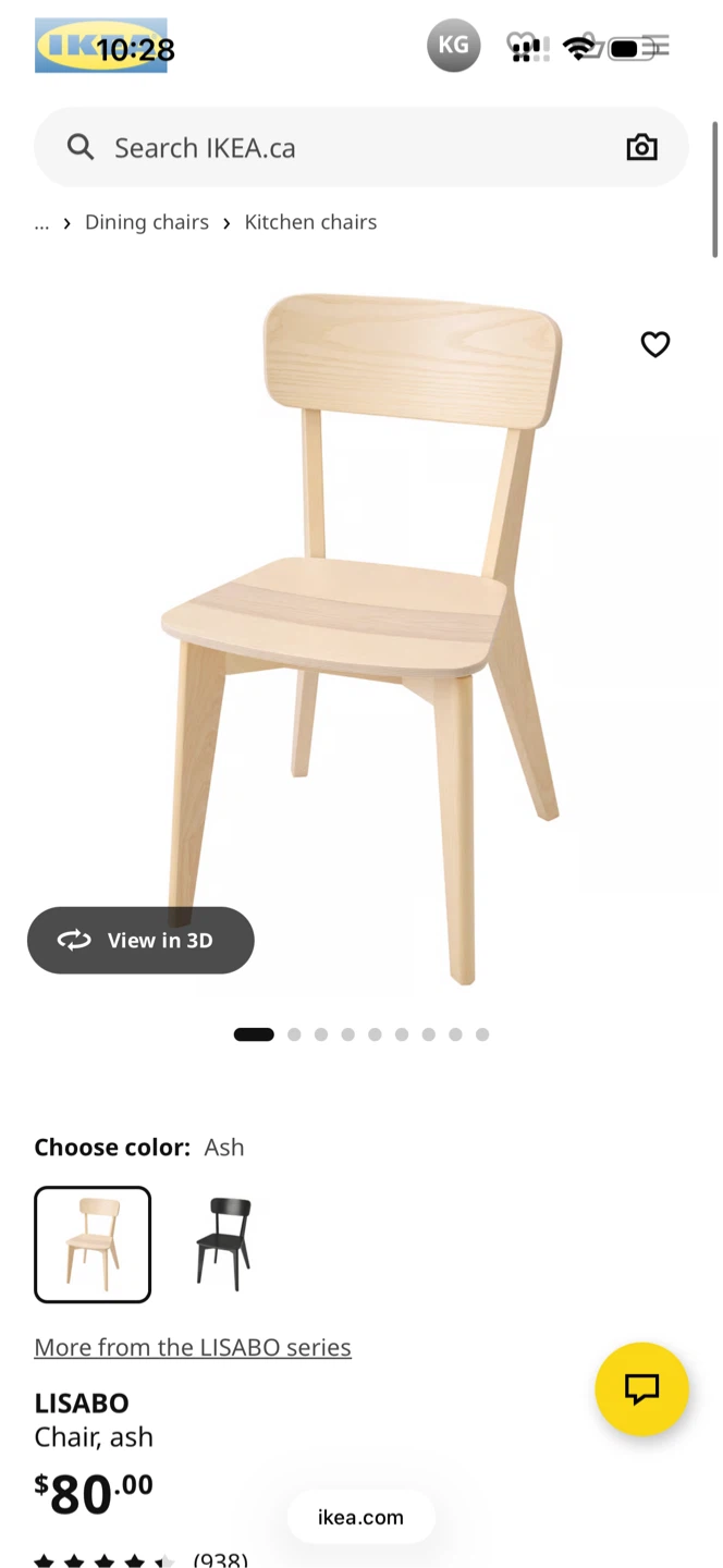 IKEA LISABO Table and chairs - photo 2