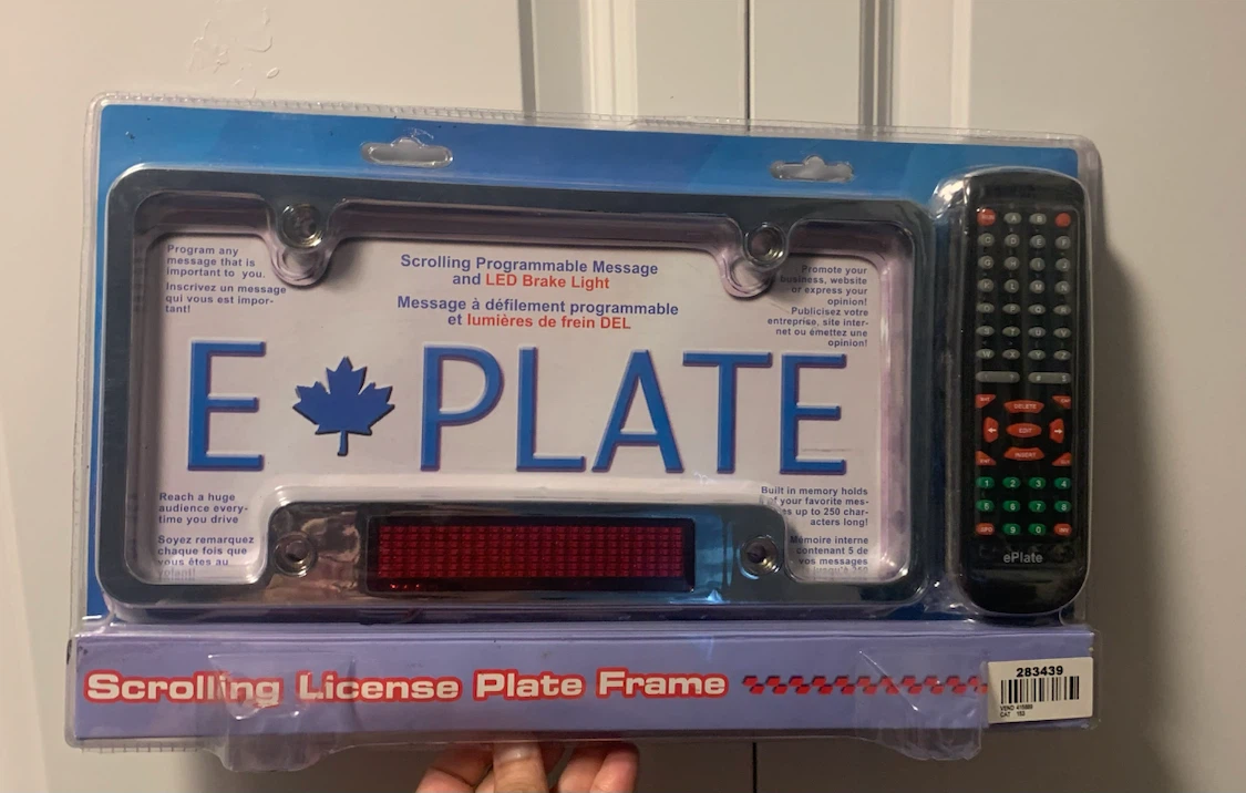 ePlate Scrolling License Plate Frame with LED Brake Light