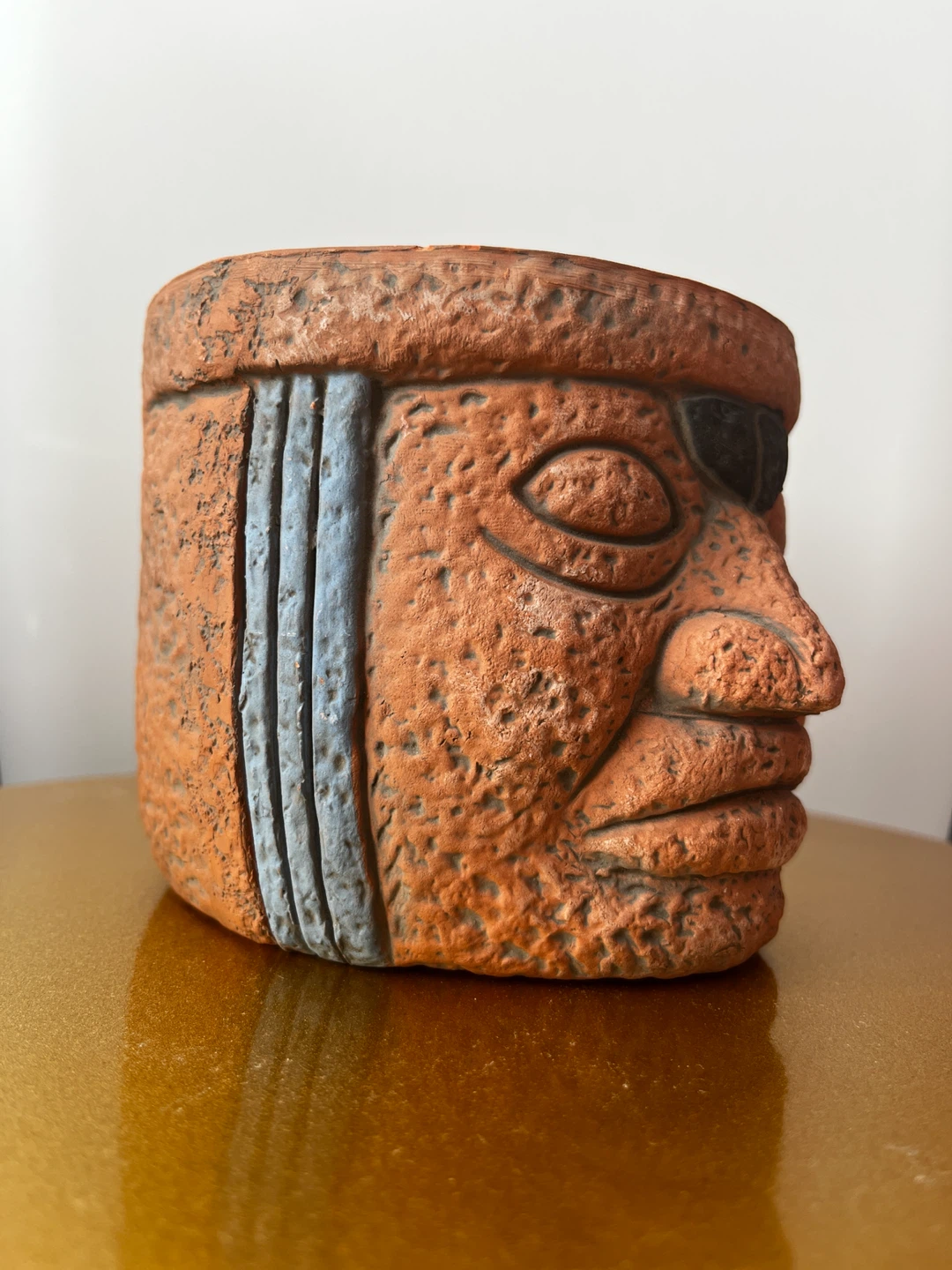 Unique Terracotta Ethnic Face Planter Pot