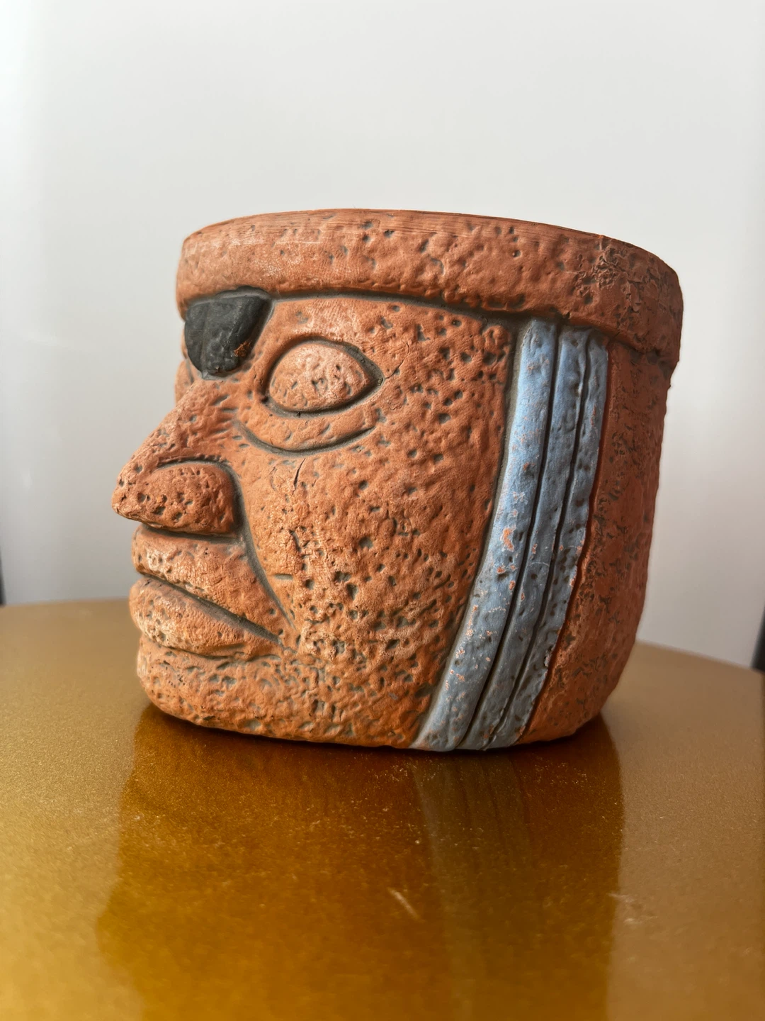 Unique Terracotta Ethnic Face Planter Pot - photo 3