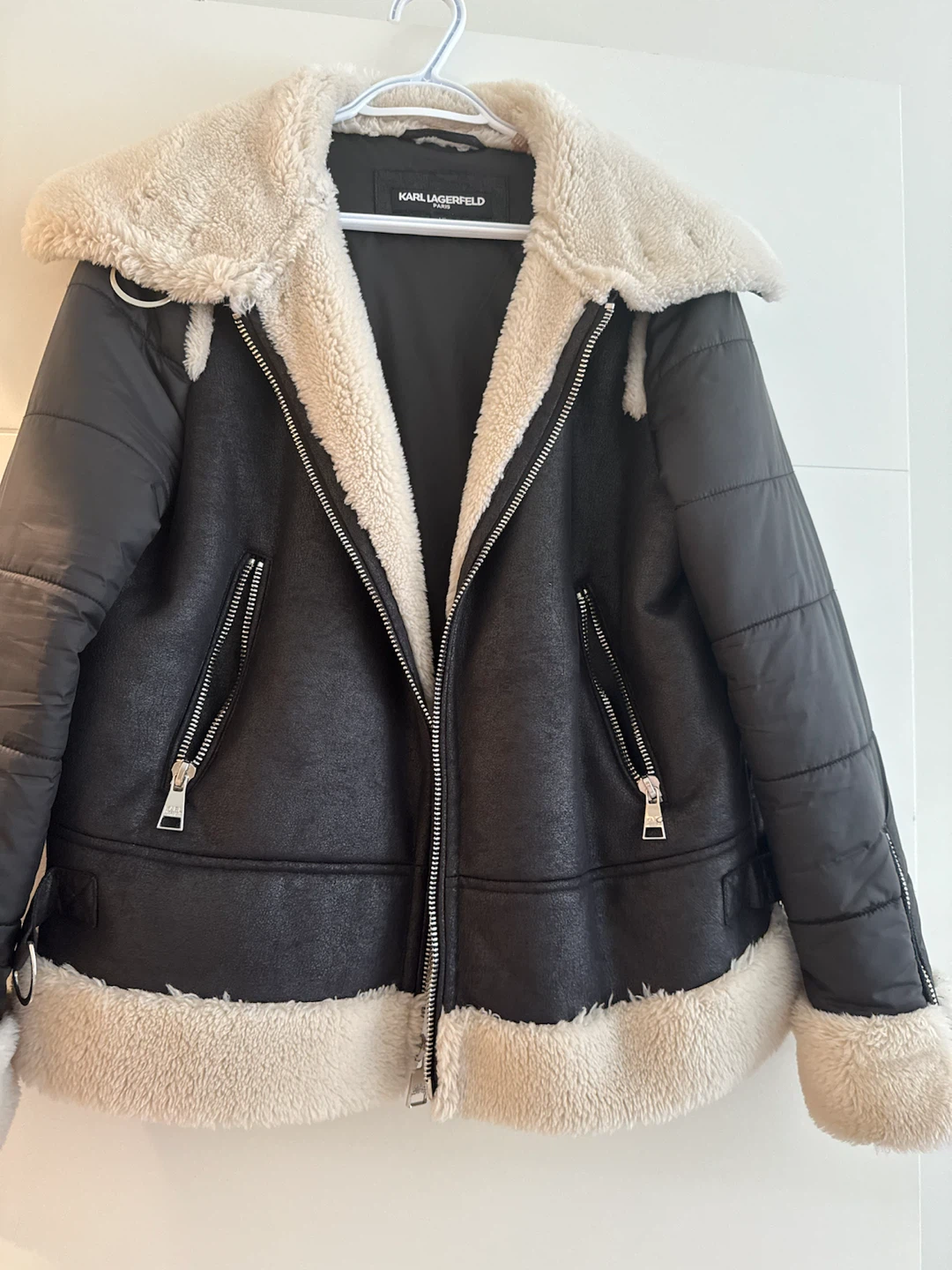 Karl Lagerfeld Faux Leather Aviator Jacket - photo 3