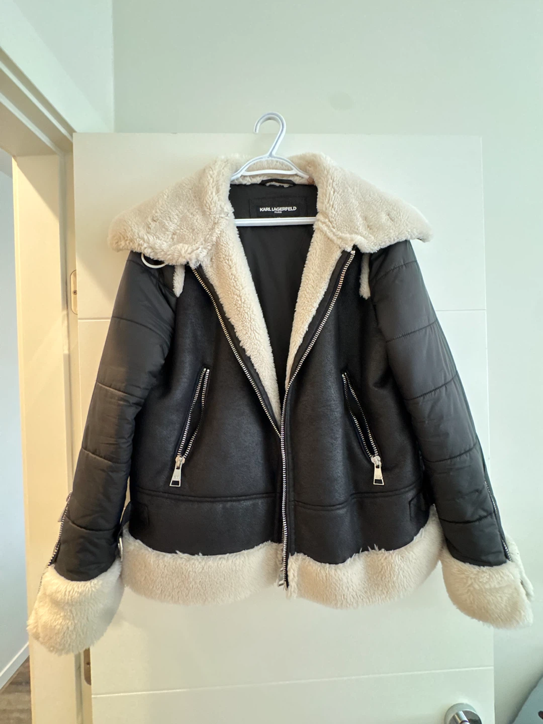 Karl Lagerfeld Faux Leather Aviator Jacket - photo 5