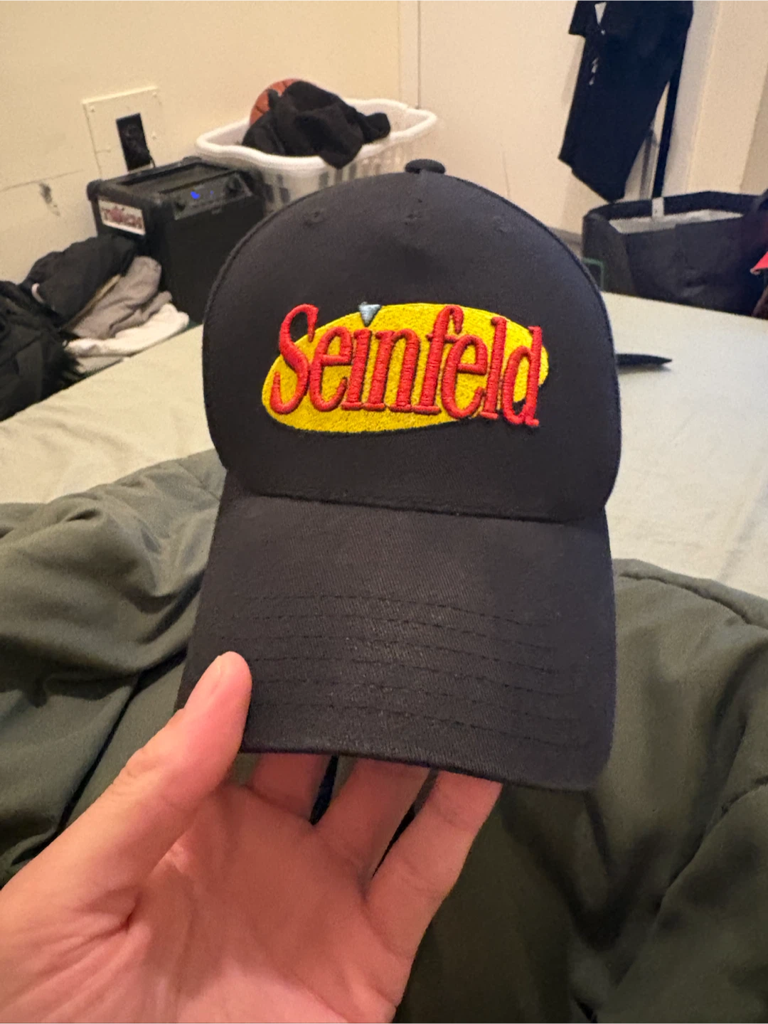Black Seinfeld "A Show About Nothing" Embroidered Baseball Cap