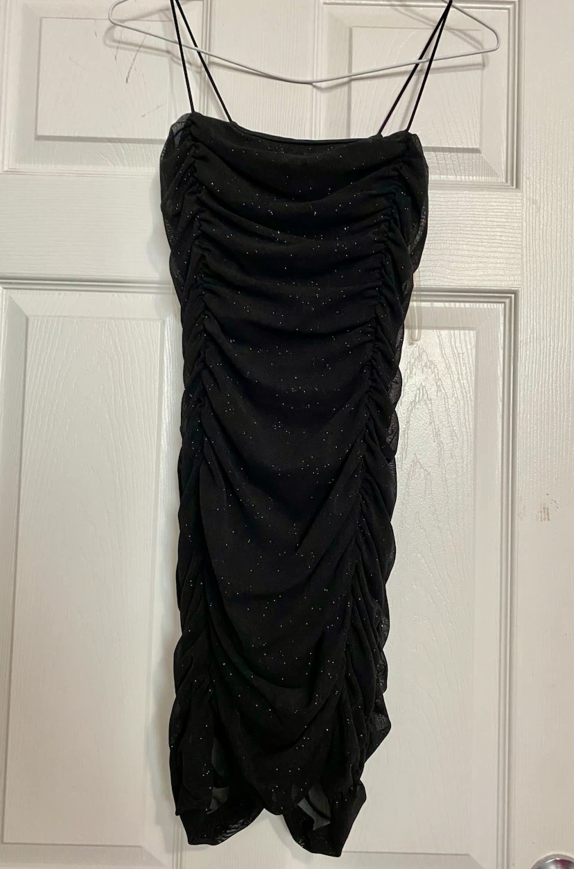 Honey- Shimmer Black Mesh Dress