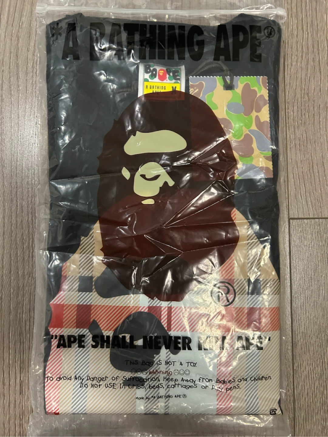 1:1 A Bathing Ape Black Ape Head T-Shirt - Size M - photo 3