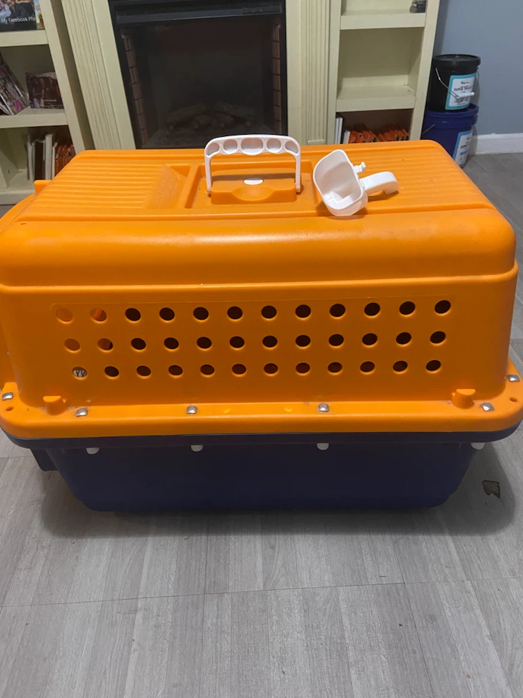 Orange and Blue Pet Carrier with Handle
