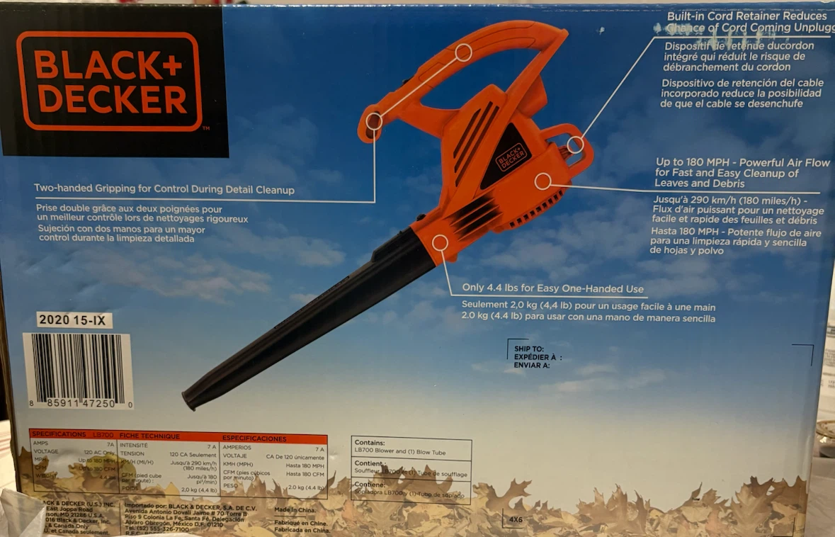 Brand New Black+Decker Corded Blower - photo 2