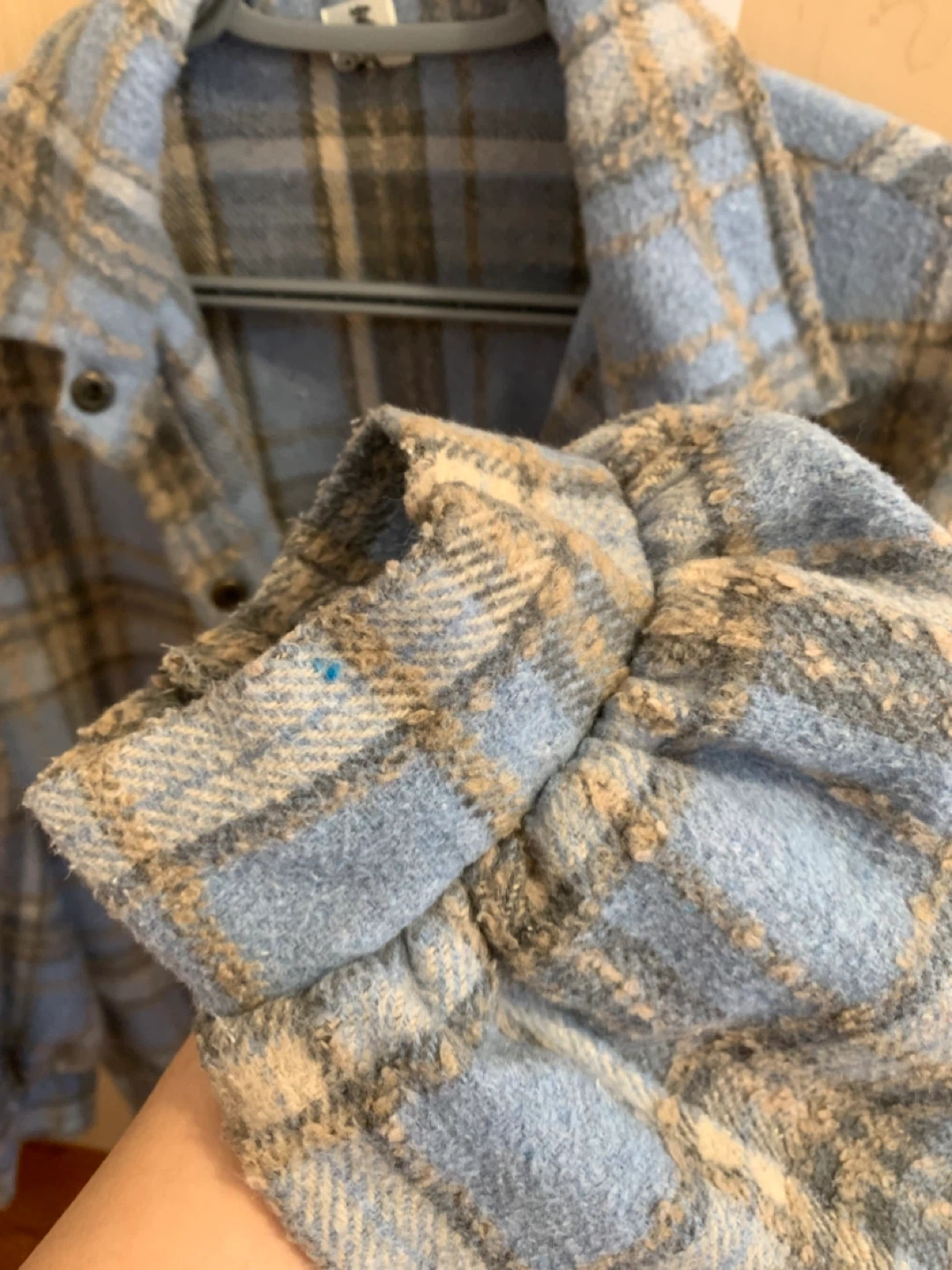 Size S Oversized Blue Jacket Cozy Shirt Coat - photo 4