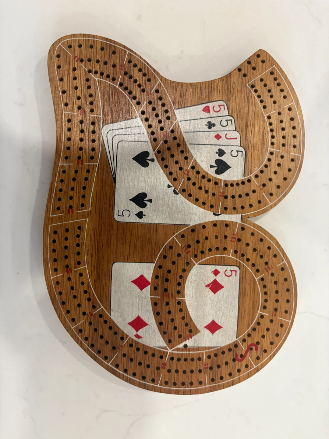 Wooden Cribbage Board with Pegs