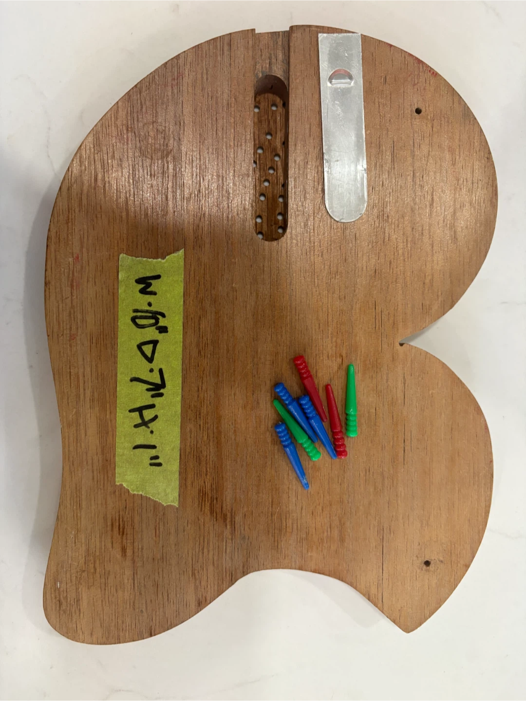Wooden Cribbage Board with Pegs - photo 2