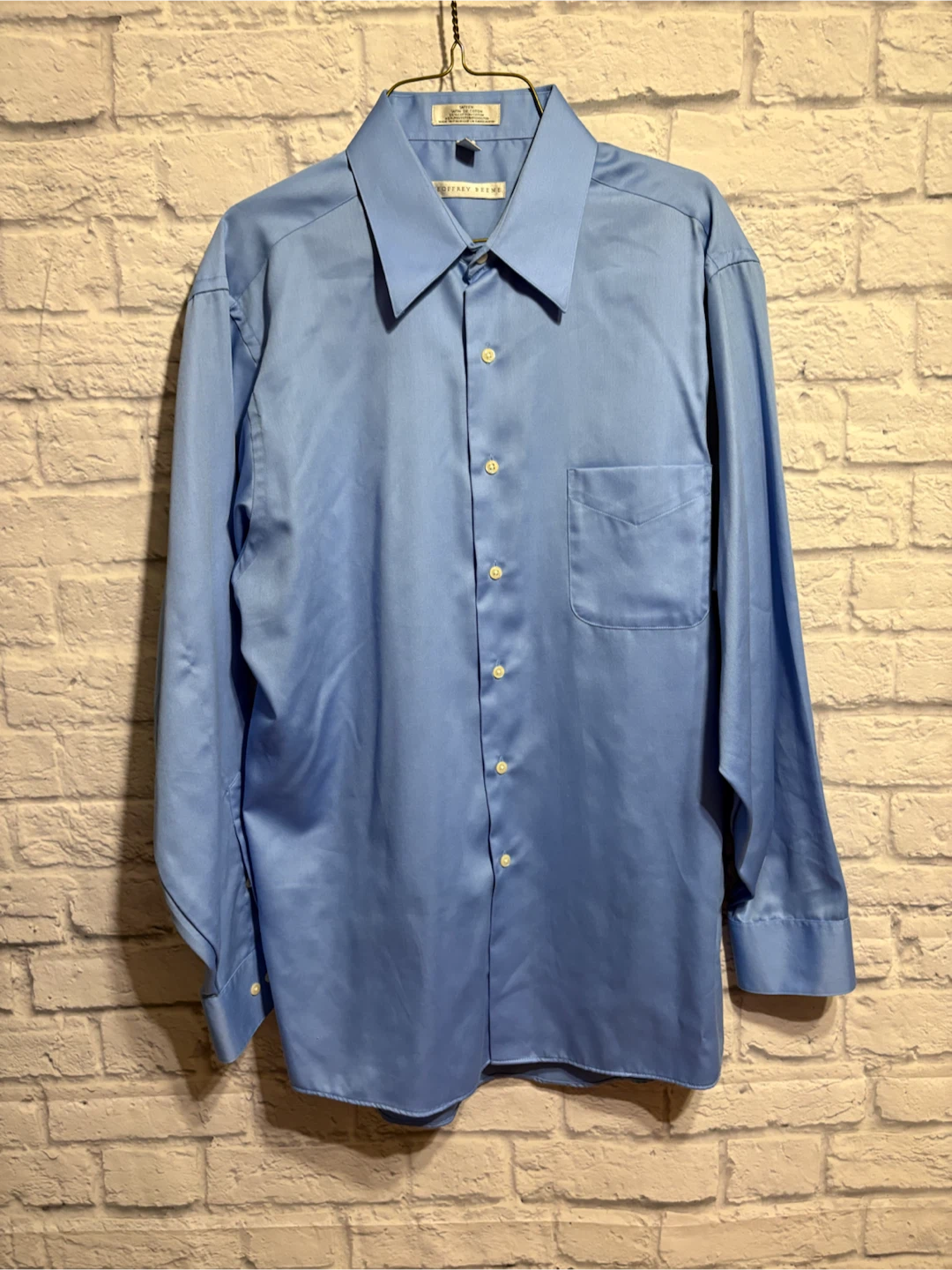Geoffrey Beene Men's Sateen Dress Shirt 18.5 34/35
