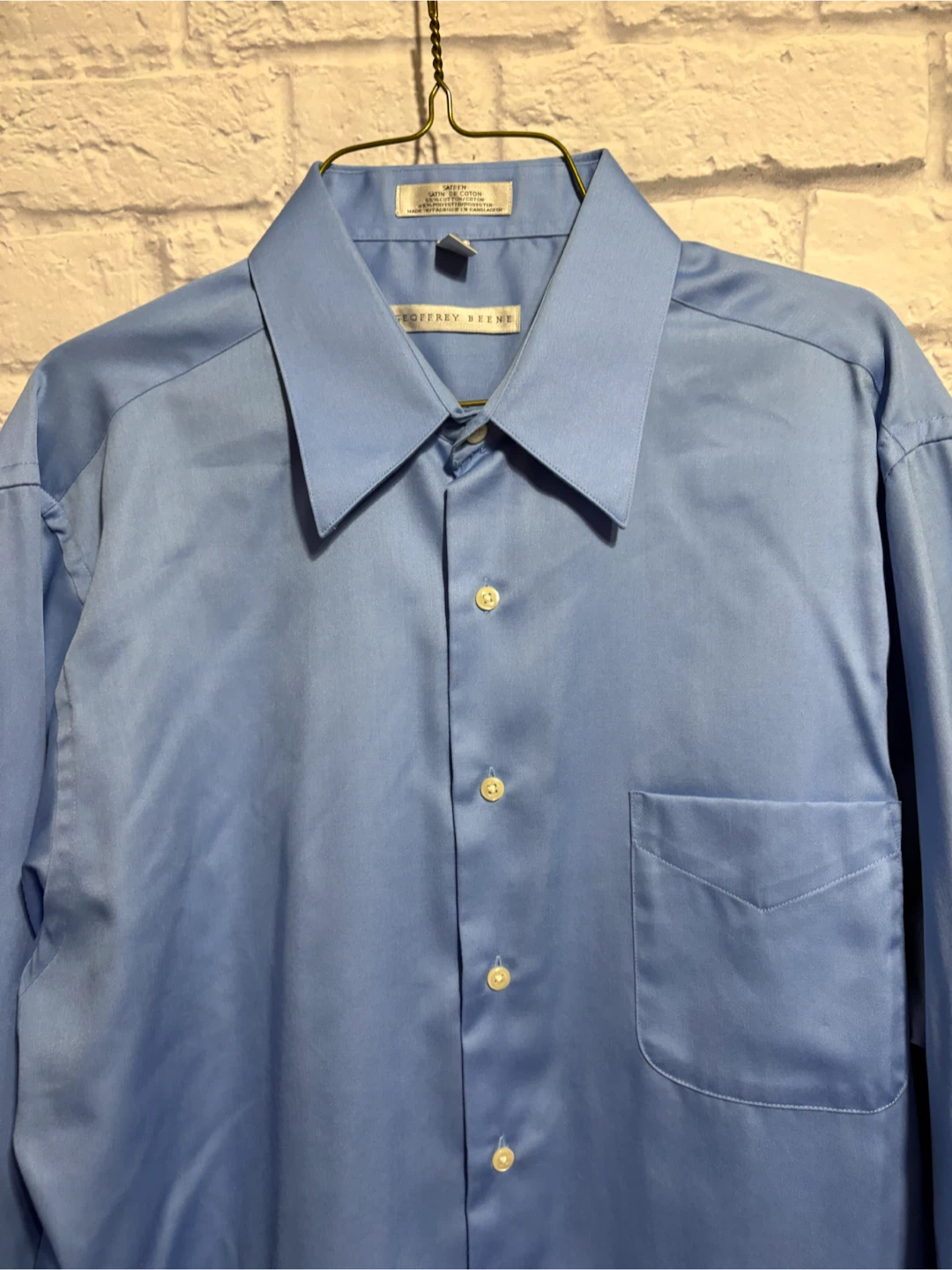 Geoffrey Beene Men's Sateen Dress Shirt 18.5 34/35 - photo 2