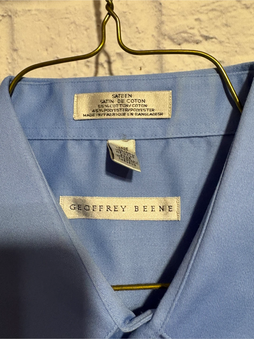 Geoffrey Beene Men's Sateen Dress Shirt 18.5 34/35 - photo 5