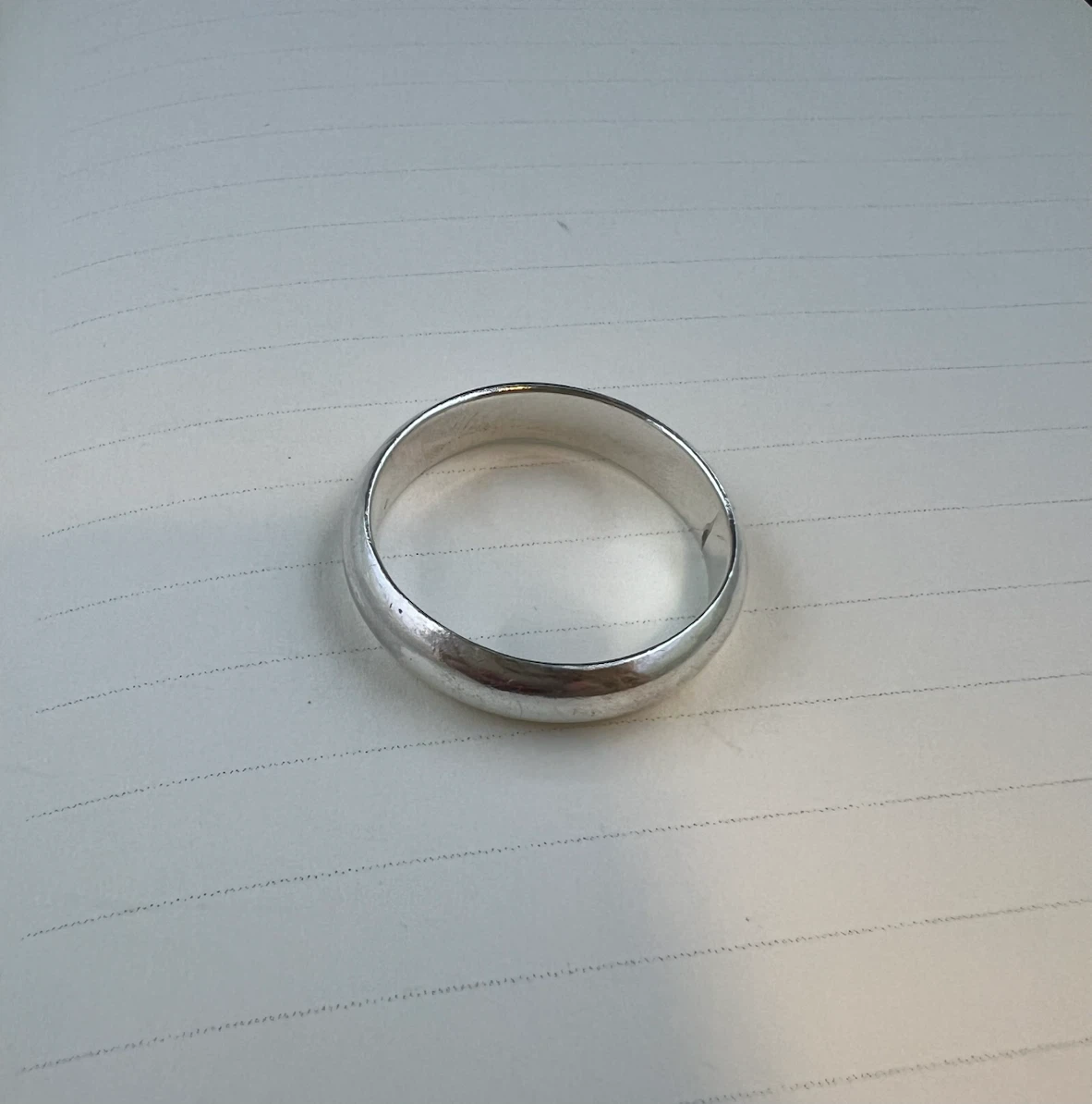 Vintage Domed Sterling Silver Wedding Band - photo 5