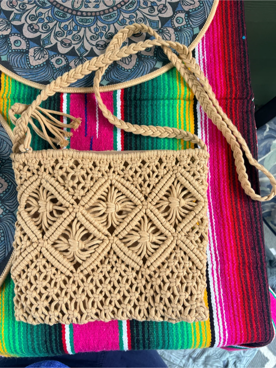 Macrame crossbody bag