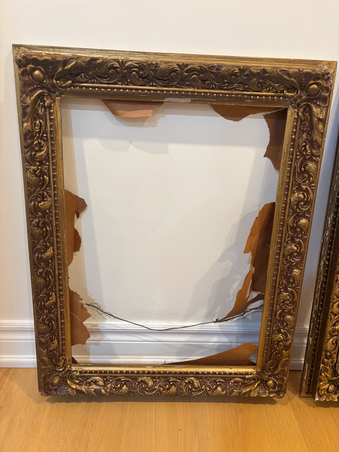 Set of 3 Vintage Ornate Solid Wood Gold Picture Frames - photo 2